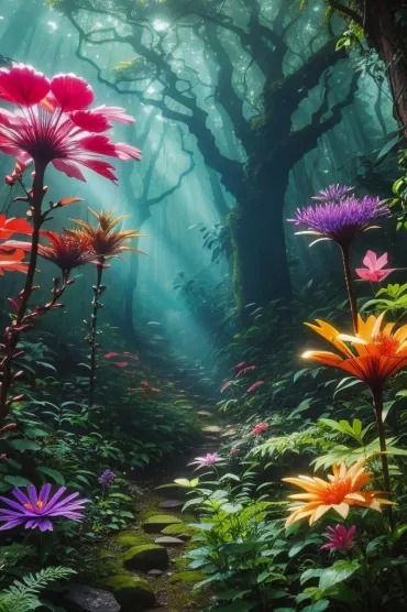 Flowers In Forest