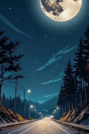 Moon And Road