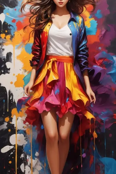 Painted Anime Girl Bg