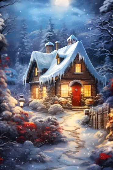 Winter Howse With Light